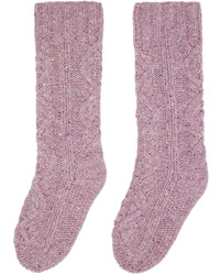 Jil Sander Purple Donegal Socks