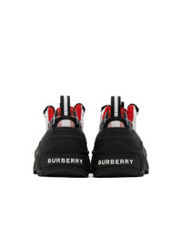 Burberry Black And Red Arthur Story Sneakers