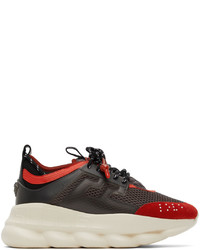Versace Red Black Chain Reaction Sneakers