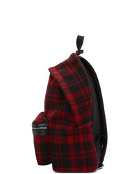 Saint Laurent Black And Red Tartan City Backpack