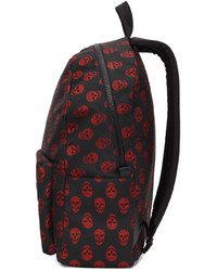 Alexander McQueen Black Red Metropolitan Biker Skull Backpack