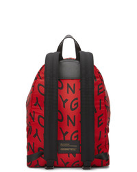Givenchy Red And Black Refracted Logo Backpack