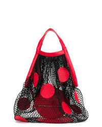 Red and Black Canvas Tote Bag