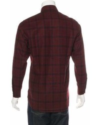 Saint Laurent 2014 Wool Plaid Flannel Shirt