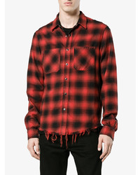 Amiri Check Core Distressed Fitted Shirt
