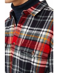 Topshop Plaid Flannel Regular Fit Shirt