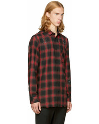 Diesel Red And Black Plaid S Prof Shirt