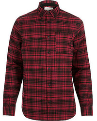 River Island Red Check Line Flannel Shirt