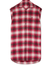 Red and Black Check Short Sleeve Button Down Shirt