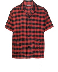 Red and Black Check Short Sleeve Shirt