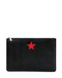 Givenchy Large Smooth Leather Pouch With Star