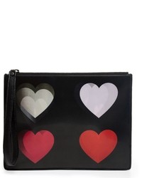 Christopher Kane Lenticular Four Hearts Leather Pouch
