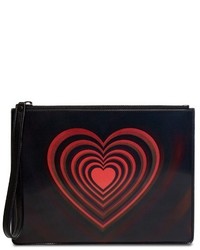 Christopher Kane Lenticular Heart Leather Pouch