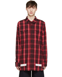 Red and Black Flannel Long Sleeve Shirt