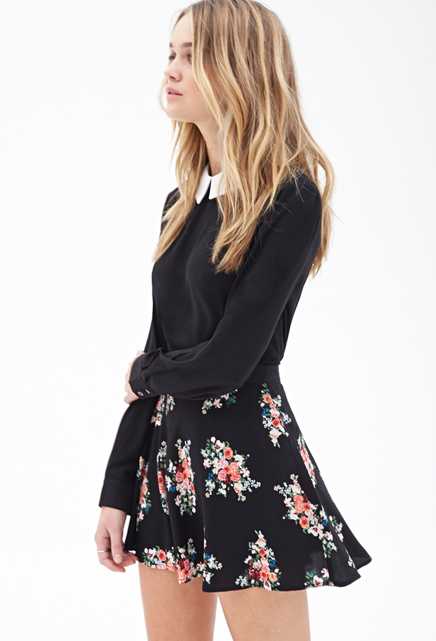 Forever 21 Floral Print Skater Skirt | Where to buy & how to wear