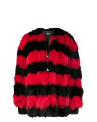 Red and Black Fur Coat