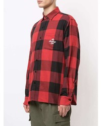 A Bathing Ape Logo Embroidered Checked Shirt