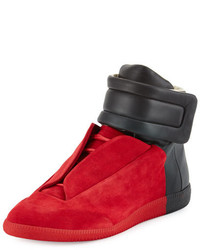 Maison Margiela Future Colorblock High Top Sneaker Redblack