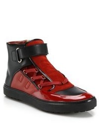 Bally Mixed Media High Top Hiker Sneakers