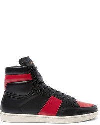 Saint Laurent Sl10 Leather High Top Sneakers