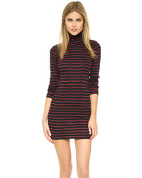 Red and Black Horizontal Striped Bodycon Dress