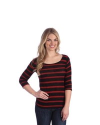 365 APPAREL Black Red Striped Sweater