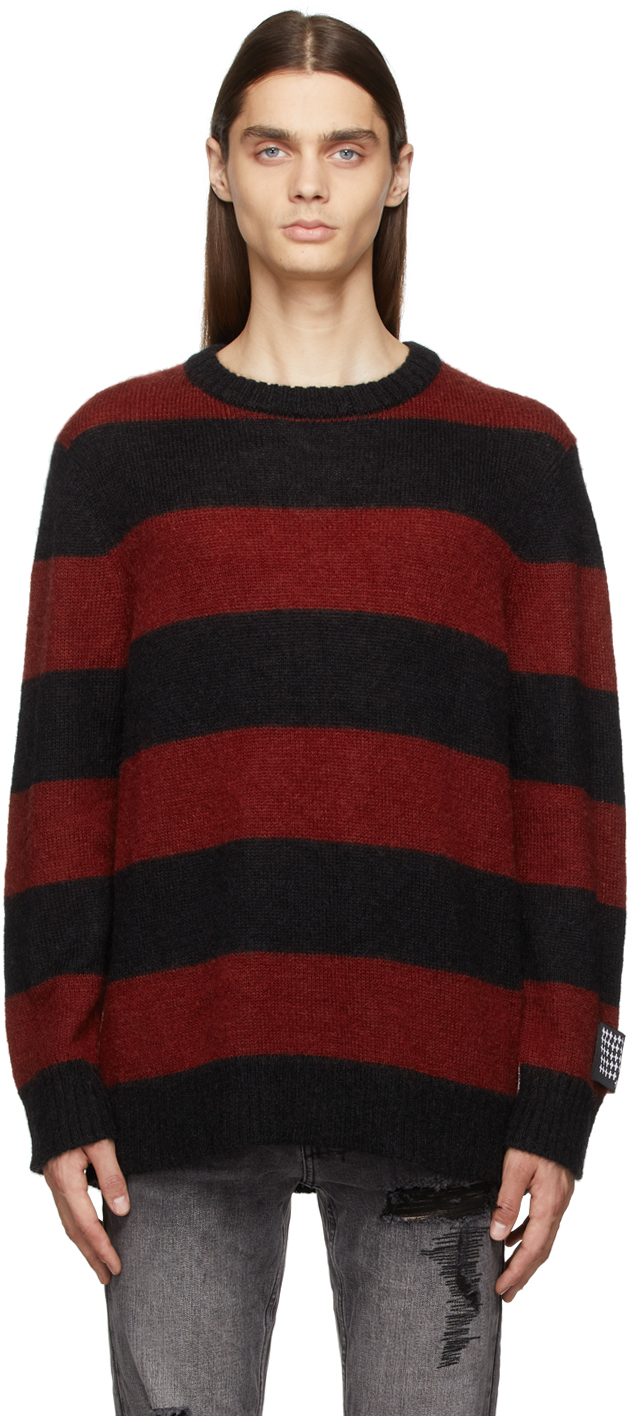 Ksubi Red Black Stripe Strange Daze Sweater, $300 | SSENSE | Lookastic