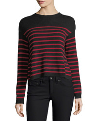 RED Valentino Redvalentino Striped Sweater W Jacquard Wings Star Embroidery