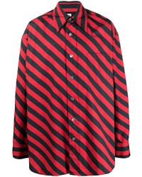Red and Black Horizontal Striped Long Sleeve Shirt