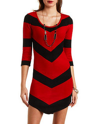 red and black striped sweater dress