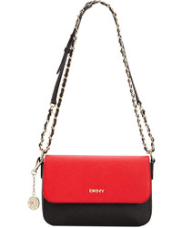DKNY Saffiano Leather Small Flap Crossbody With Chain