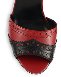 Gucci Karen Leather Spectator Sandals