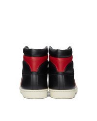 Saint Laurent Black And Red Court Classic Sl10h High Top Sneakers