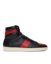 Saint Laurent Black And Red Court Classic Sl10h High Top Sneakers