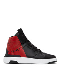 Givenchy Black And Red Wing High Top Sneakers