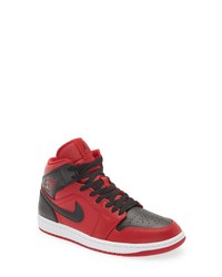 Jordan Nike Air 1 Mid Sneaker In Redblackwhite At Nordstrom