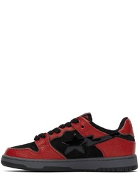 BAPE Black Red Sk8 Sta Low Sneakers
