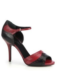 Red and Black Leather Sandals