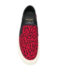 Saint Laurent Venice Leopard Print Low Top Sneakers