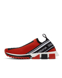 Dolce and Gabbana Red And Black Sorrento Sneakers