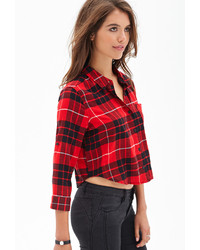 Forever 21 Boxy Plaid Collared Shirt