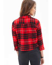 Forever 21 Boxy Plaid Collared Shirt