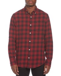 Red and Black Plaid Flannel Long Sleeve Shirt