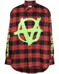 Vetements Anarchy Check Print Flannel Shirt