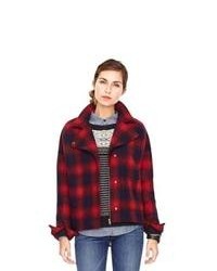 Fossil Morgan Cocoon Jacket Wc525843810 Color Red Plaid