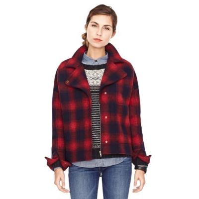 Fossil Morgan Cocoon Jacket Wc525843810 Color Red Plaid, $129 | Fossil ...