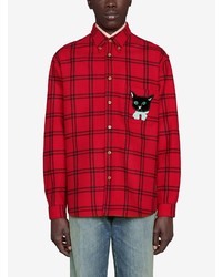 Gucci Cat Patch Check Shirt