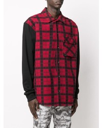 Off-White Contrasting Sleeves Checkered Shirt