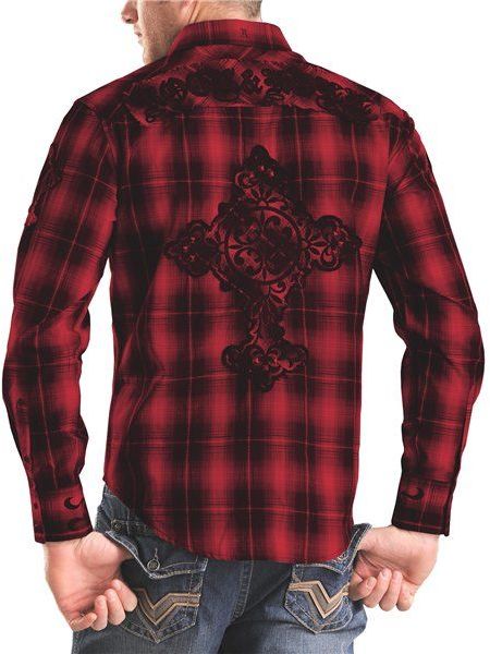 Modelcurrentbrandname Rock Roll Cowboy Plaid Cross Applique Western ...