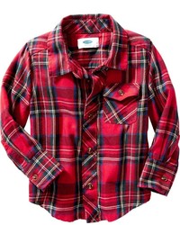 Plaid Twill Long Sleeve Shirt For Baby
